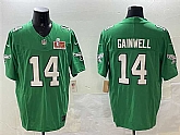 Men's Philadelphia Eagles #14 Kenneth Gainwell Green 2025 Super Bowl LIX Patch F.U.S.E. Throwback Vapor Untouchable Limited Stitched Jersey,baseball caps,new era cap wholesale,wholesale hats